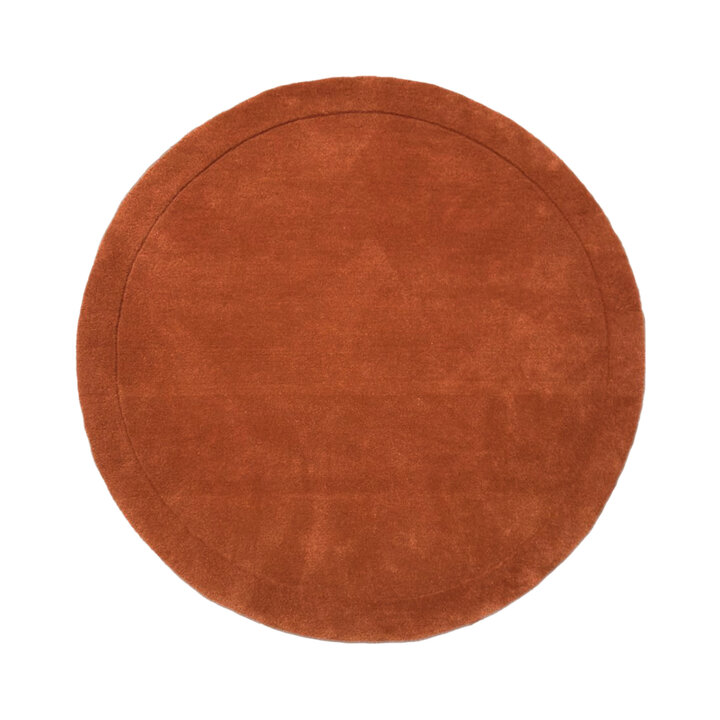 Wollteppich Rund - Isara Border Terracotta - 1
