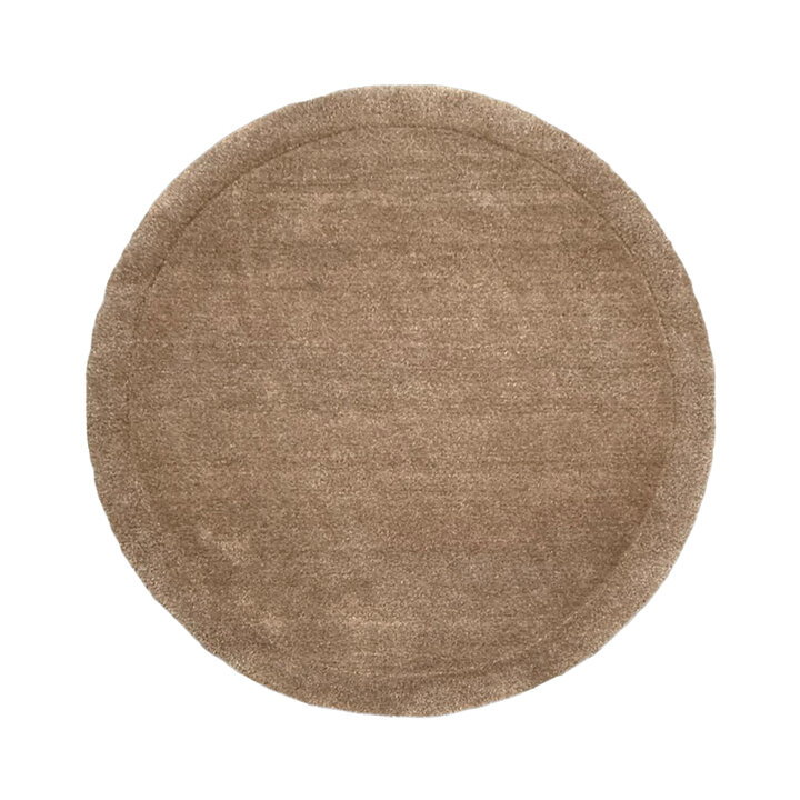 Wollteppich Rund - Isara Border Braun - 1