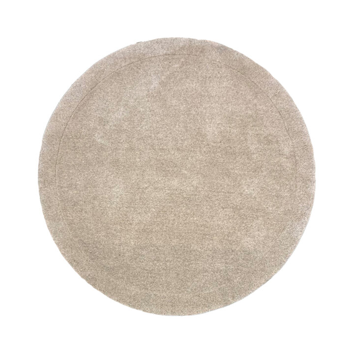 Wollteppich Rund - Isara Border Creme - 1