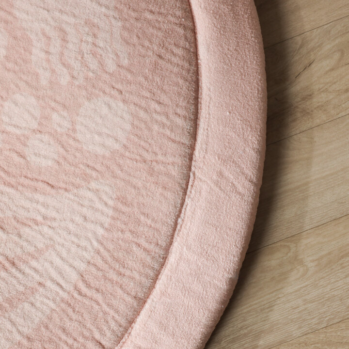 Waschbare Spielmatte Rund - Flo Rosa - 3