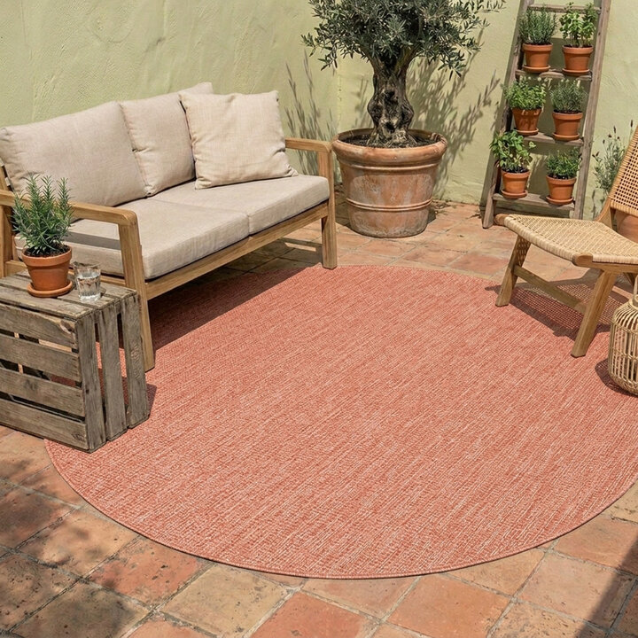 In- & Outdoor Teppich Rund - Costa Terracotta
