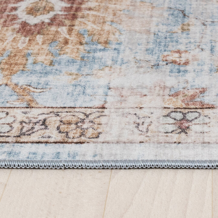 Orientteppich Rund - Leyla Medaillon Hellblau - 4