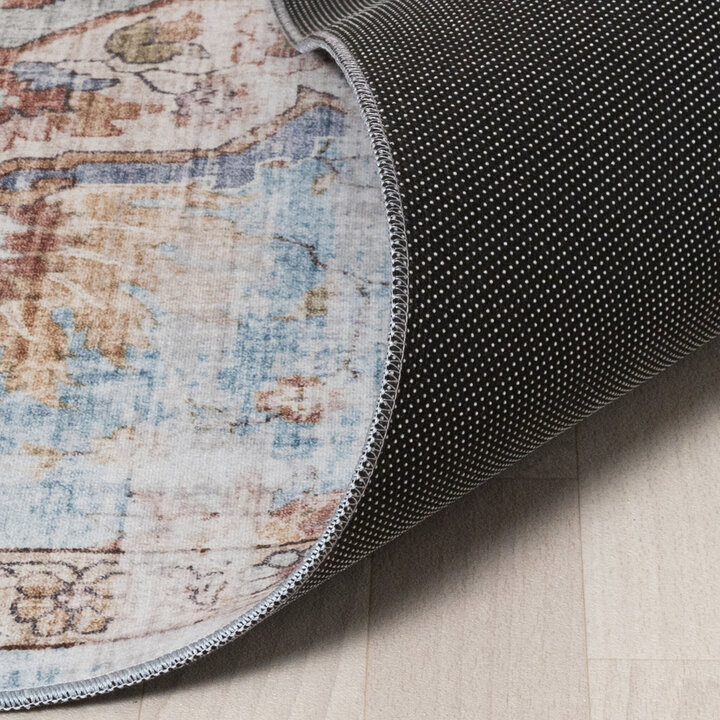Orientteppich Rund - Leyla Medaillon Hellblau - 5