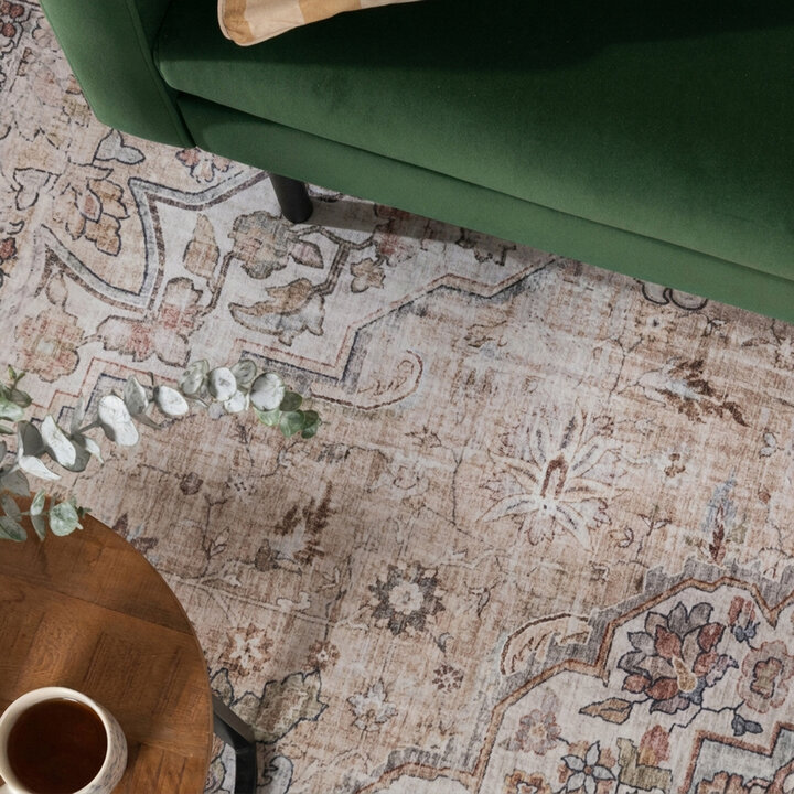 Orientteppich Rund - Leyla Medaillon Taupe - 2