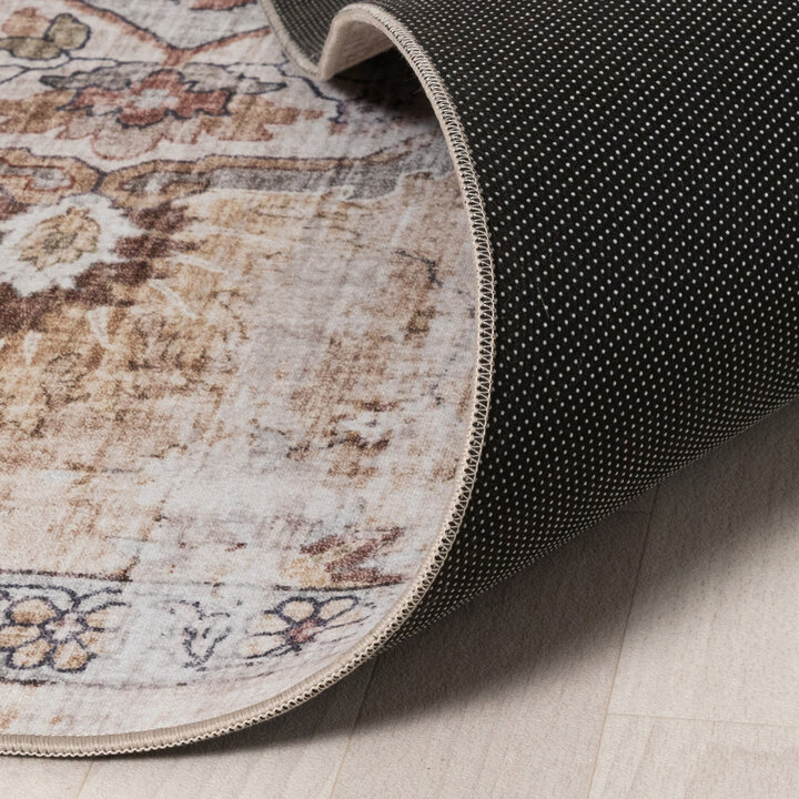 Orientteppich Rund - Leyla Medaillon Taupe - 5