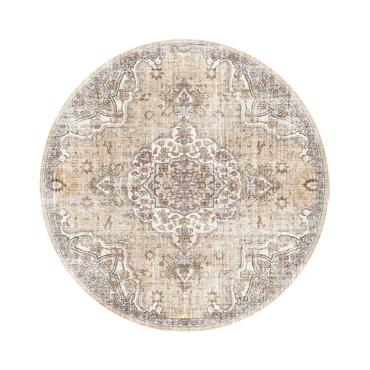 Orientteppich Rund - Leyla Medaillon Taupe - 1