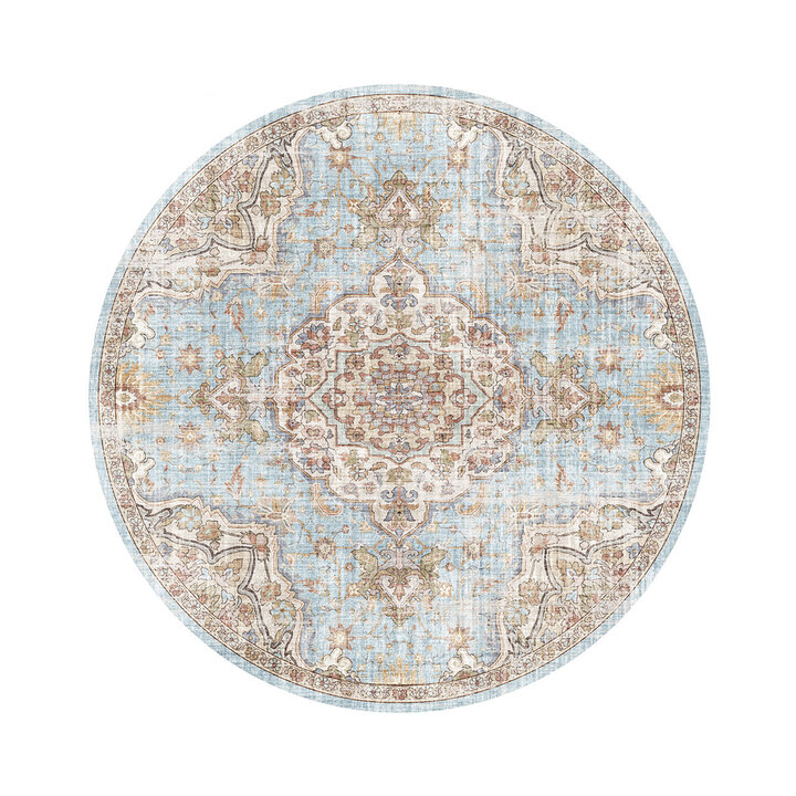 Orientteppich Rund - Leyla Medaillon Hellblau - 1