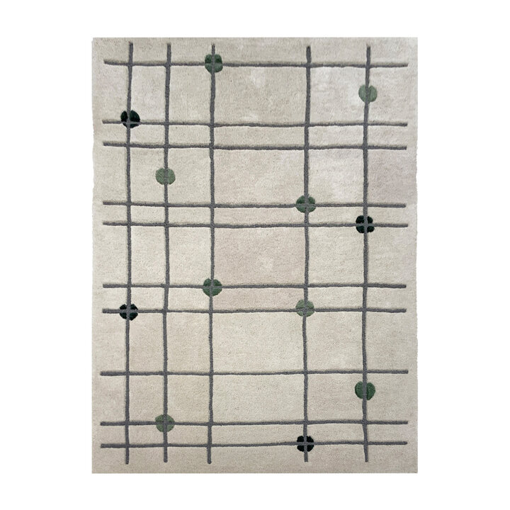 Geometrischer Teppich - Brunello Dots Grün - 1