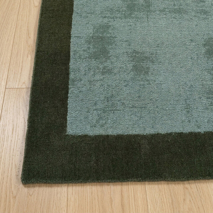 Kurzflor Teppich - Lucien Border Grün - 3