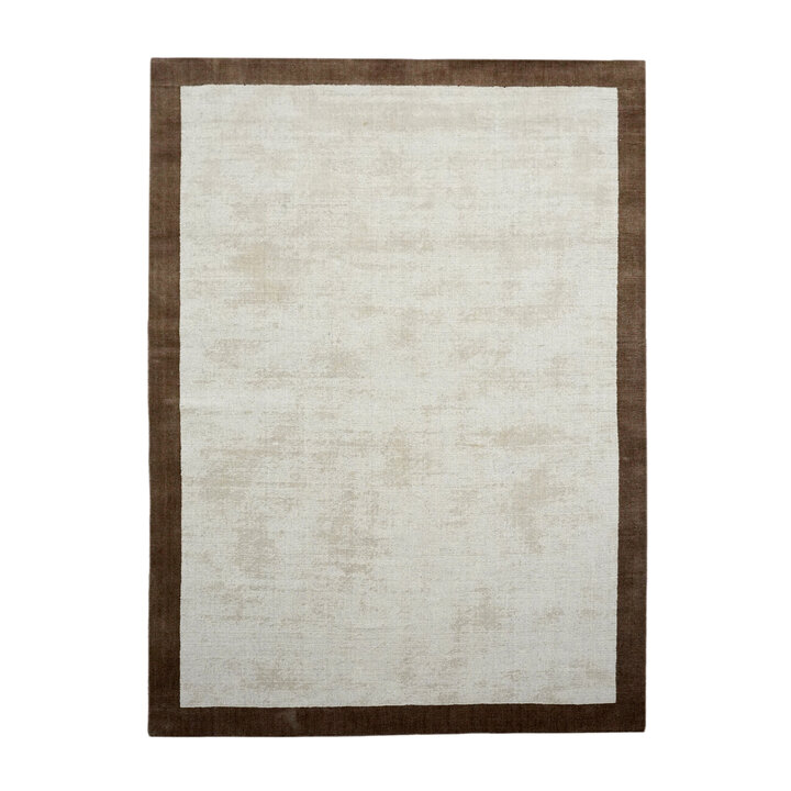 Kurzflor Teppich - Lucien Border Creme - 1