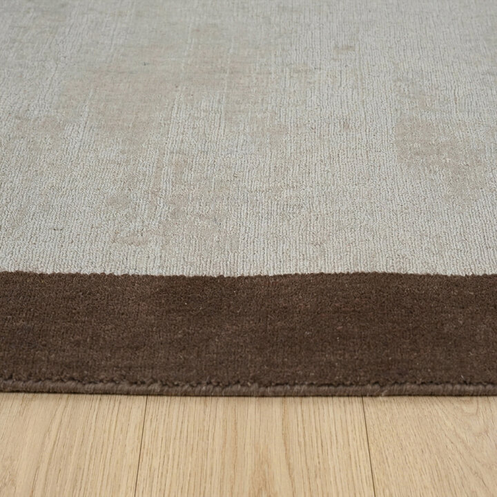 Kurzflor Teppich - Lucien Border Creme - 4