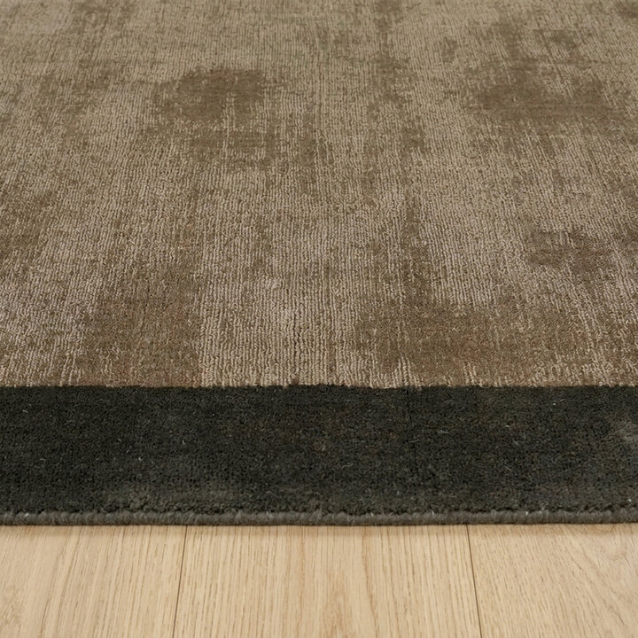 Kurzflor Teppich - Lucien Border Braun - 4