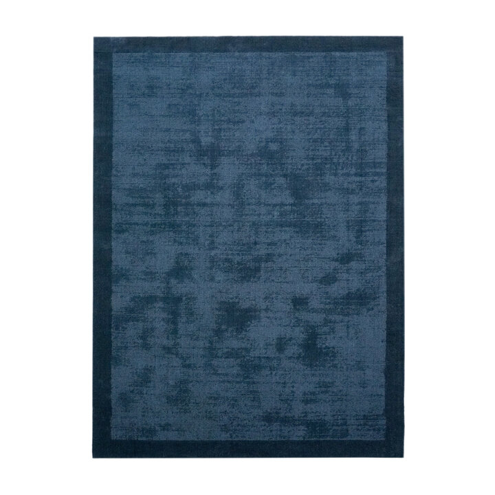 Kurzflor Teppich - Lucien Border Blau - 1