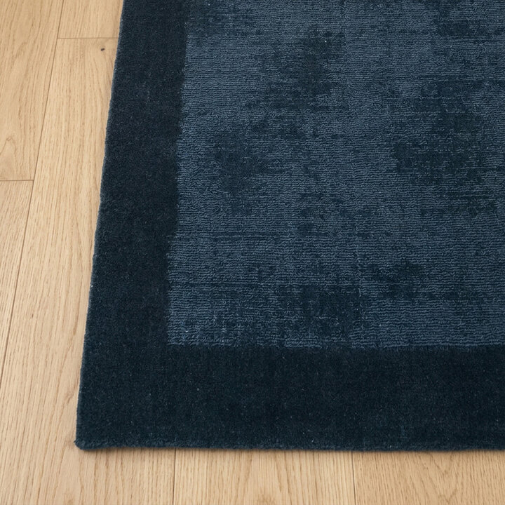 Kurzflor Teppich - Lucien Border Blau - 3