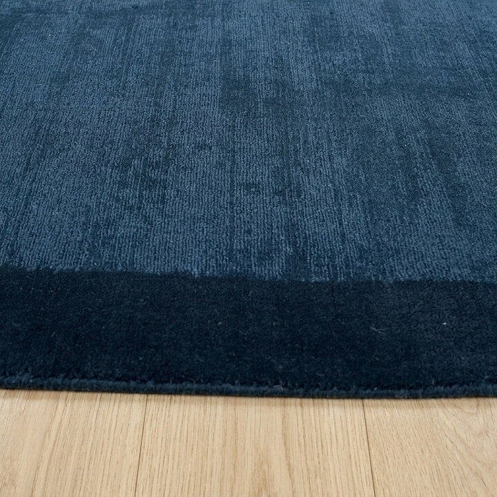 Kurzflor Teppich - Lucien Border Blau - 4