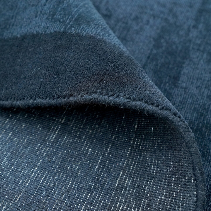 Kurzflor Teppich - Lucien Border Blau - 5