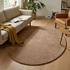 Wollteppich Rund - Isara Border Braun - thumbnail