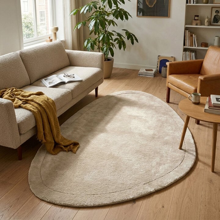 Teppich Organisch - Isara Border Creme