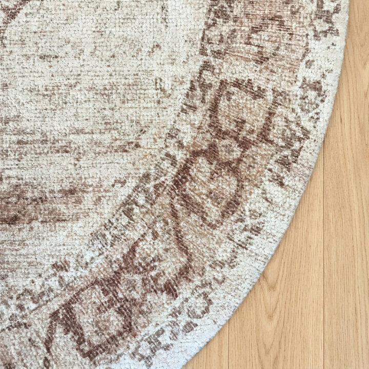 Teppich rund vintage - Kyra Medaillon Braun - 3