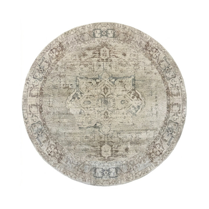 Teppich rund vintage - Kyra Medaillon Taupe - 1