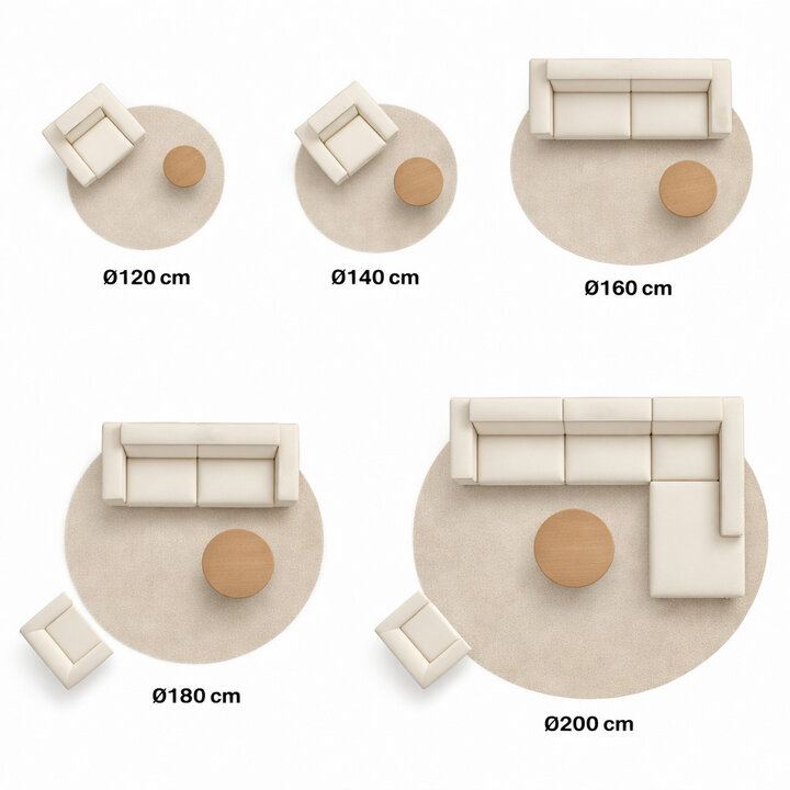 Teppich rund vintage - Kyra Medaillon Taupe - 6