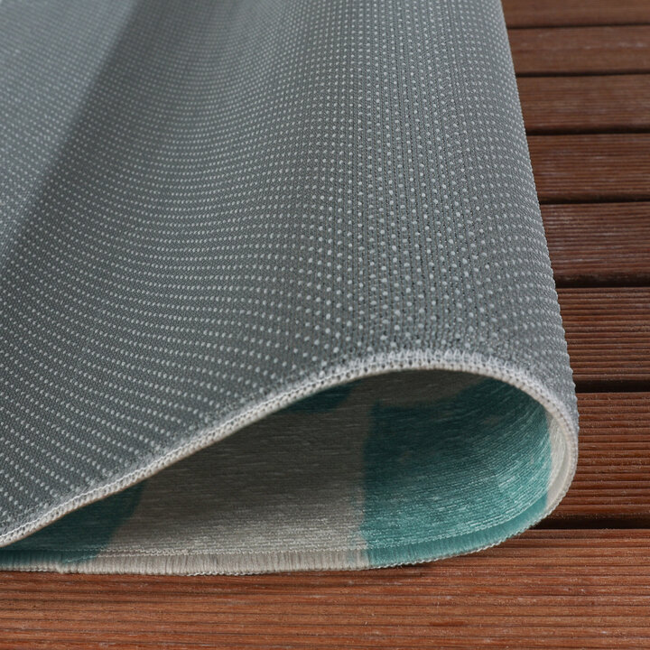 Outdoor-Teppich - Oasis Leaves Blau Rot - 6