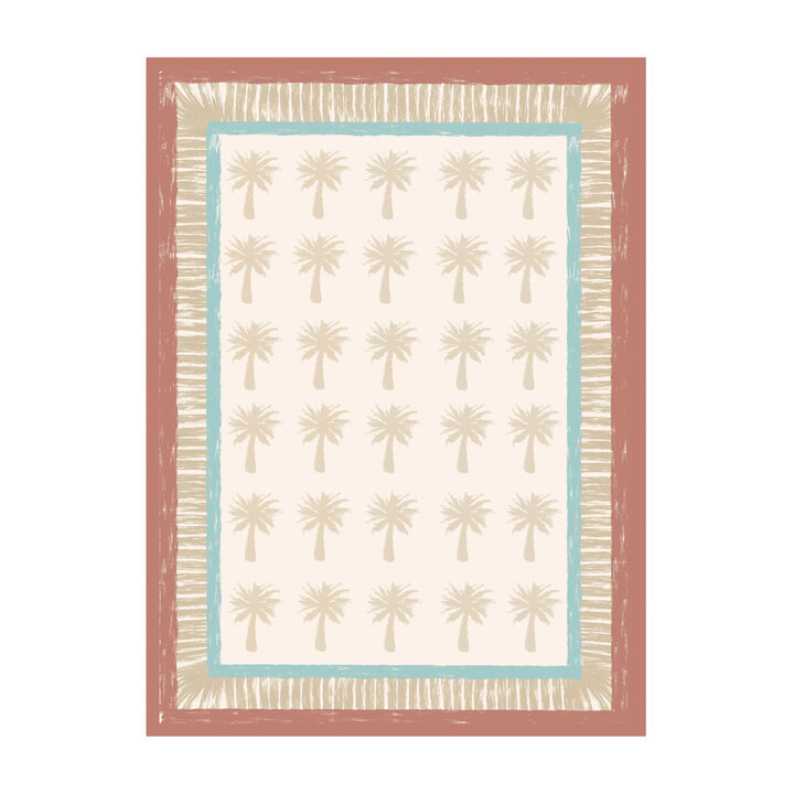Outdoor-Teppich - Oasis Palm Blau Rot - 1