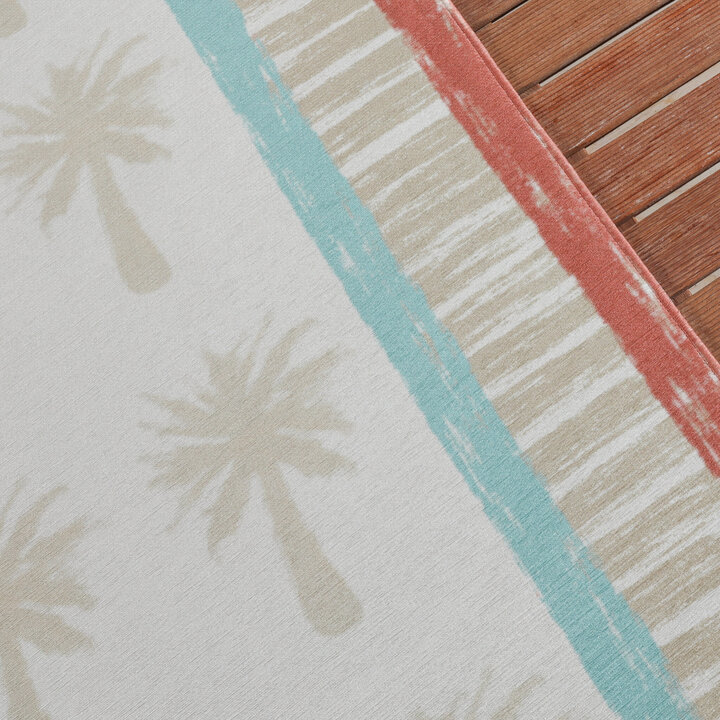 Outdoor-Teppich - Oasis Palm Blau Rot - 2