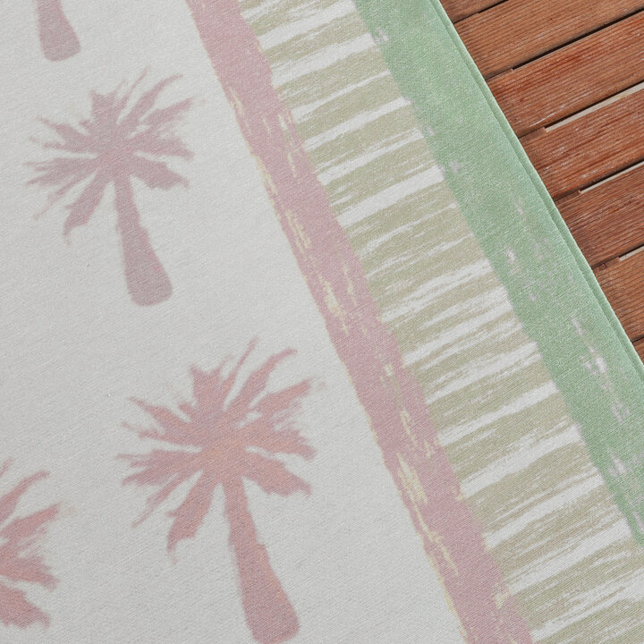 Outdoor-Teppich - Oasis Palm Rosa Grün - 2