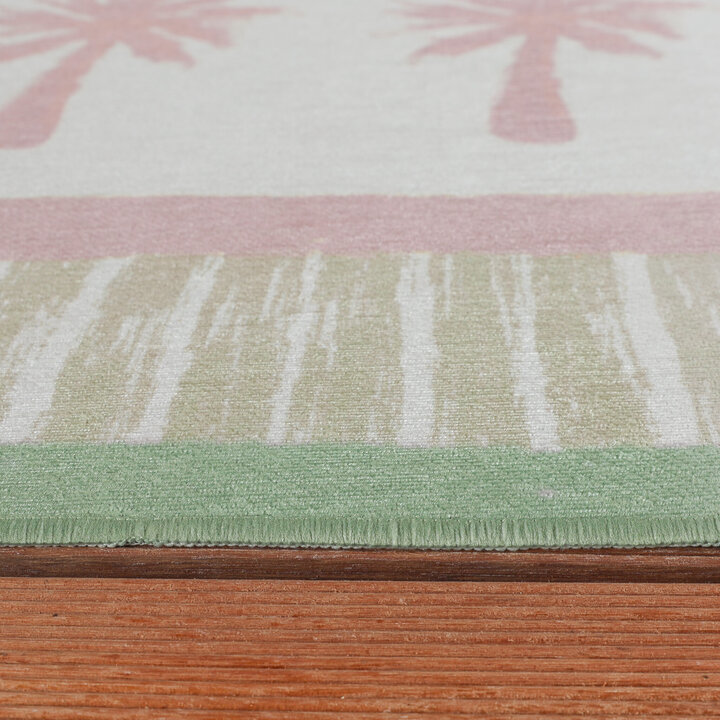 Outdoor-Teppich - Oasis Palm Rosa Grün - 5