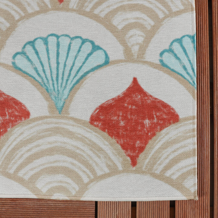 Outdoor-Teppich - Oasis Shell Blau Rot - 4