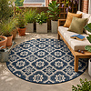 In- & Outdoor Teppich Rund - Rio Flower Blau - thumbnail