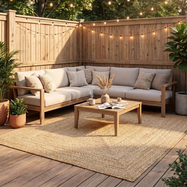 In- & Outdoor Jute Teppich - Bali Braun