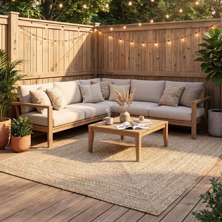 In- & Outdoor Jute Teppich - Bali Beige