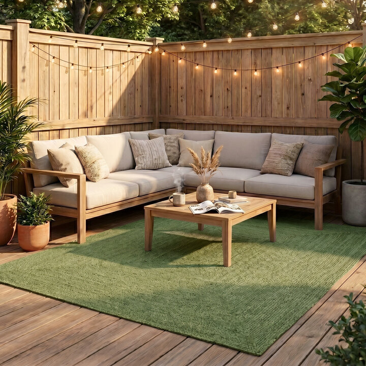 In- & Outdoor Jute Teppich - Bali Grün