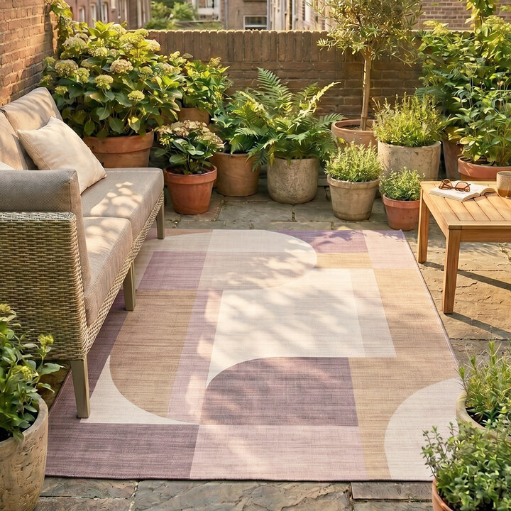 Gartenteppich Abstrakt - Groovy Shapes Pastell