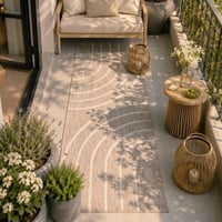 Balkonteppich - Sierra Curves Beige Creme