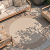 In- & Outdoor Teppich Rund - Sierra Border Creme Beige - thumbnail