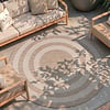 In- & Outdoor Teppich Rund - Sierra Frame Beige Creme - thumbnail