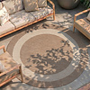 In- & Outdoor Teppich Rund - Sierra Border Beige Creme - thumbnail