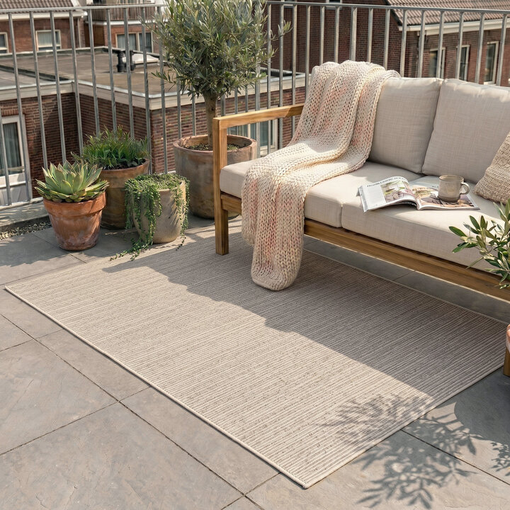 In- & Outdoor Jute Teppich - Nomad Melange Creme