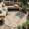 In- & Outdoor Jute Teppich Rund - Atlas Diamond Braun Creme - thumbnail