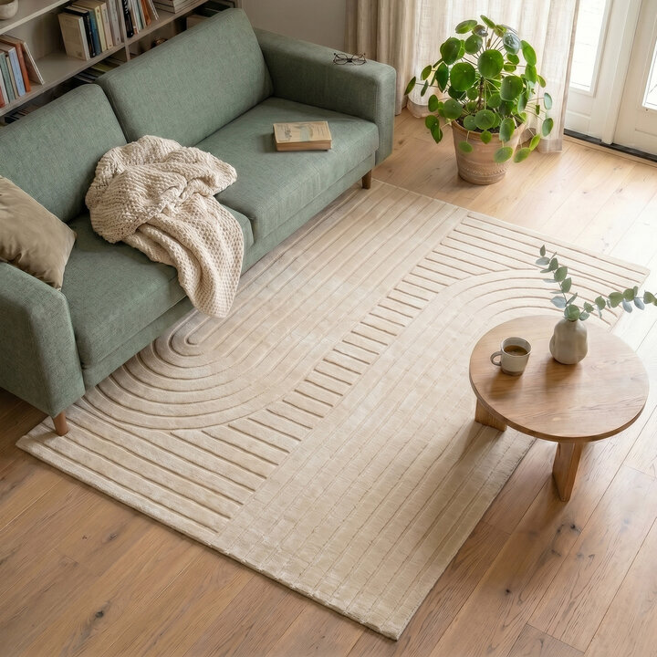 Teppich Wohnzimmer - Charm Arches Beige