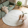 Runder Teppich Wohnzimmer - Charm Circles Weiß - thumbnail