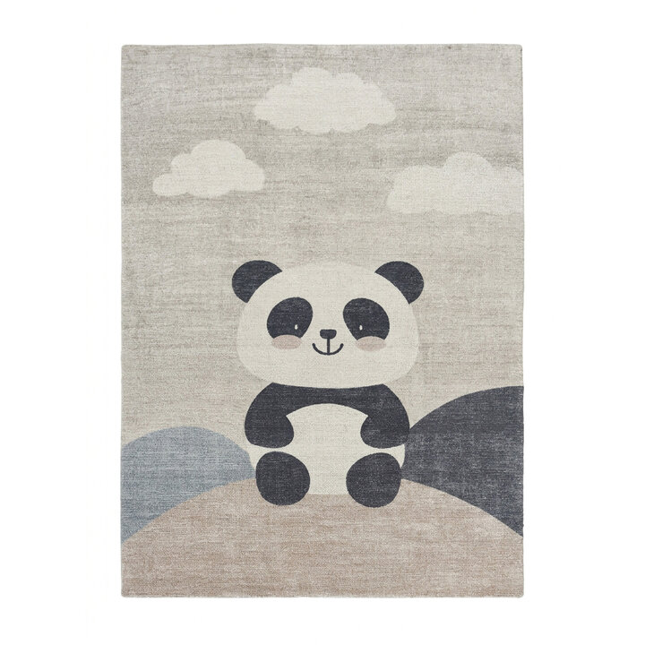 Kinderzimmer Teppich - Balou Panda Schwarz/Weiß - 1