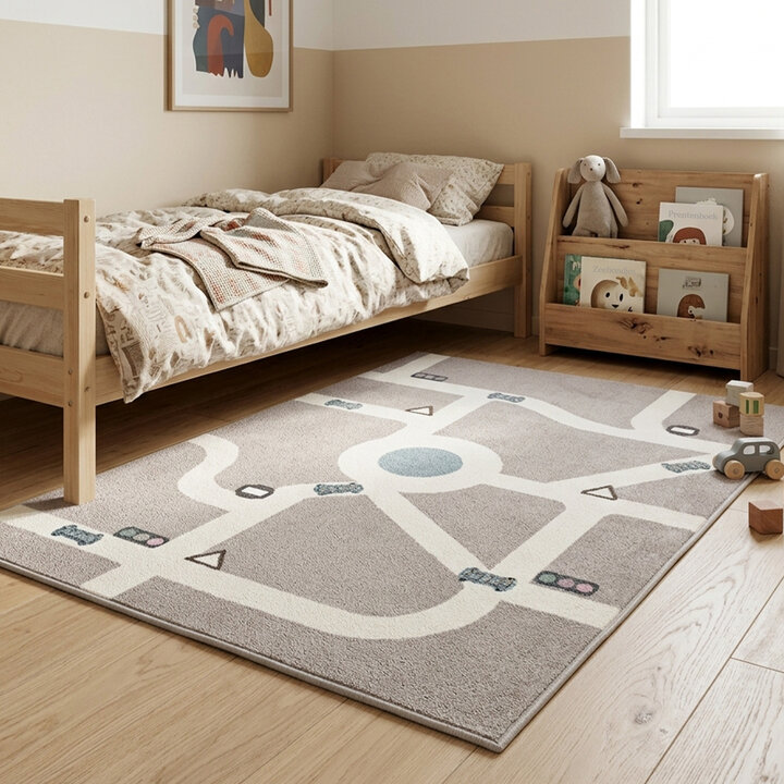 Teppich Kinderzimmer - Bowie Autobahn Taupe