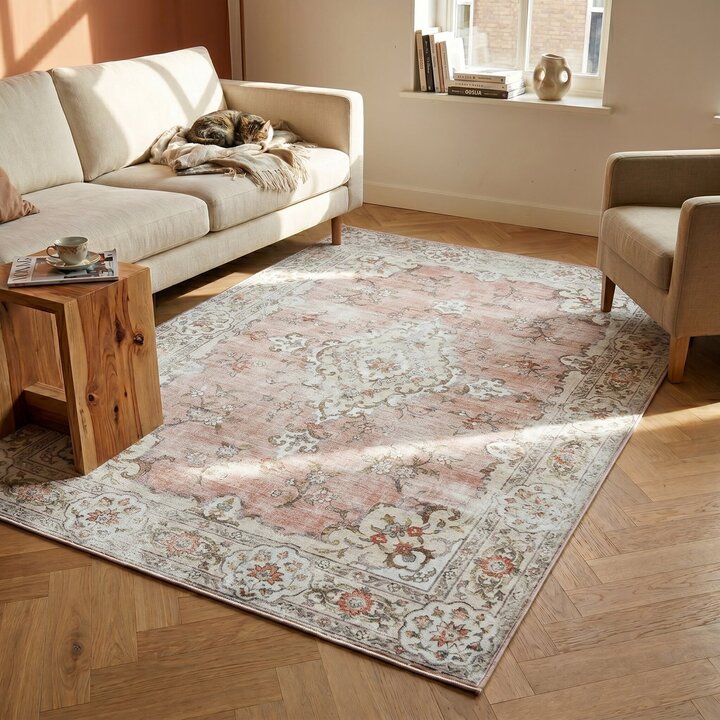 Teppich Vintage - Ember Medaillon Rosa
