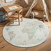 Kinderteppich Rund - Globe Mint - thumbnail