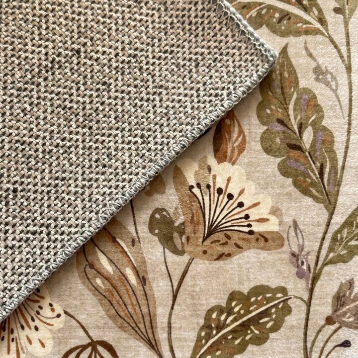 Waschbarer Teppich - Misty Flowers Creme - 4