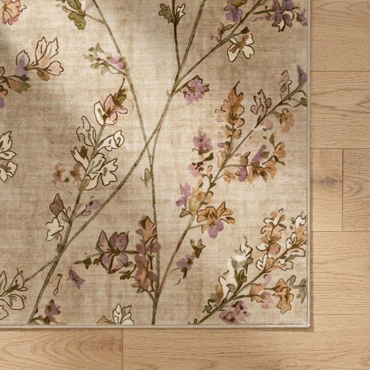 Waschbarer Teppich - Misty Floral Creme - 3
